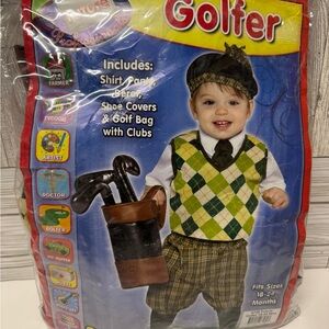 Toddler Golfer Costume with Argyle Vest